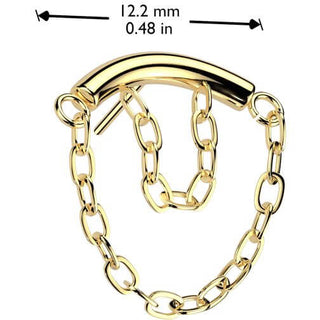 Titanio Top barra curvada doble cadena Push In