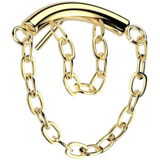 Titanio Top barra curvada doble cadena Push In