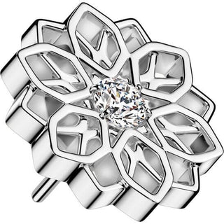 Titanio Parte Superior Flor de Loto de Circonitas Push In