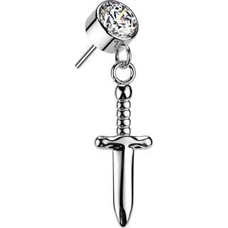 Titanio Parte superior de Circonita con cuchillo colgante Push In