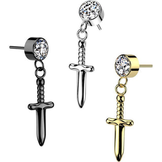 Titanio Parte superior de Circonita con cuchillo colgante Push In