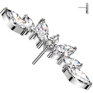 Titanio Top abanico 7 circonitas talla marquesa Push In