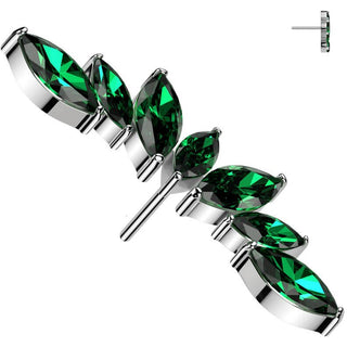 Titanio Top abanico 7 circonitas talla marquesa Push In