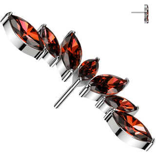 Titanio Top abanico 7 circonitas talla marquesa Push In