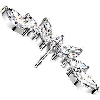Titanio Top abanico 7 circonitas talla marquesa Push In