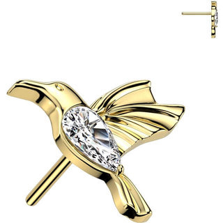 Titanio Top colibrí circonita Push In