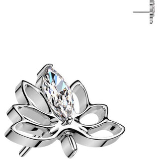 Titanio top flor de loto circonita Push In