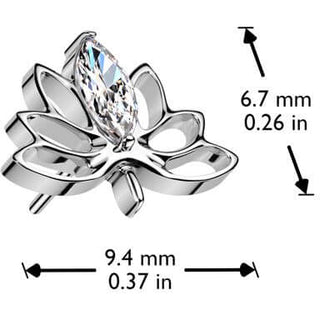 Titanio top flor de loto circonita Push In