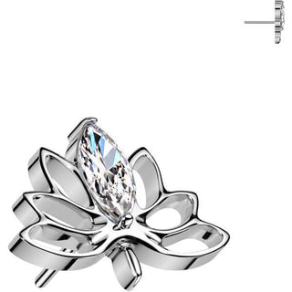 Titanio top flor de loto circonita Push In