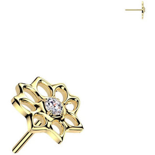 Titanio top flor de loto circonita Push In