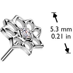 Titanio top flor de loto circonita Push In