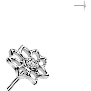 Titanio top flor de loto circonita Push In