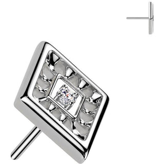 Titanio top talla diamante circonita Push In
