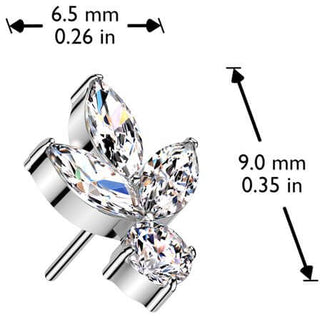 Titanio hoja circonitas Push In