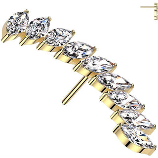 Titanio top curva circonitas Push In