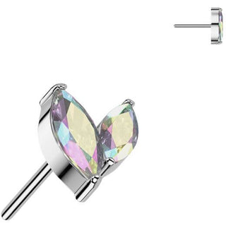 Titanio top circonita talla marquesa Push In