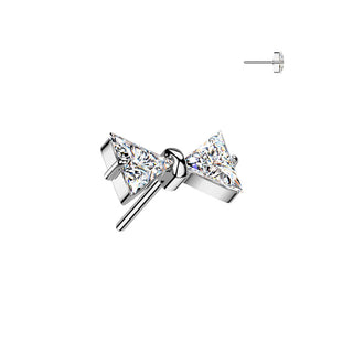 Titanio top lazo circonita Push In