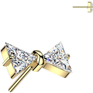 Titanio top lazo circonita Push In