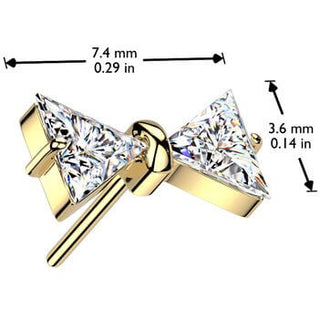 Titanio top lazo circonita Push In