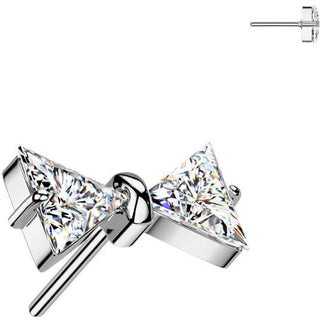 Titanio top lazo circonita Push In