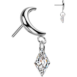 Titanio top luna colgante Push In