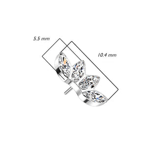 Titanio Top 4 Circonitas talla marquesa Push In