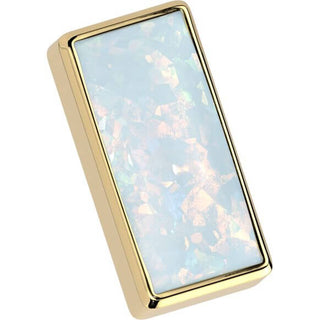 Titanio Ópalo engastado en Bisel Rectangular Push In