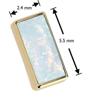 Titanio Ópalo engastado en Bisel Rectangular Push In