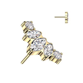 Titanio Top Circonita talla marquesa Push In