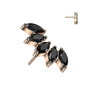 Titanio Top 5 Circonitas Talla Marquesa Push In