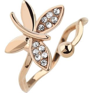 Ajustable de oro con Mariposa de circonita