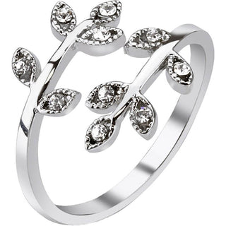Ajustable Plata con hojas de circonita