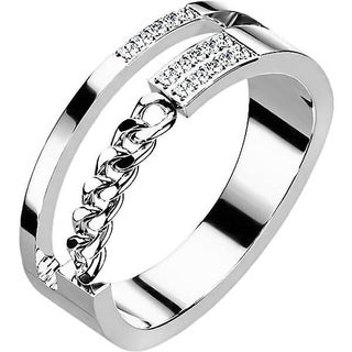 Cadena doble línea Circonita Plata