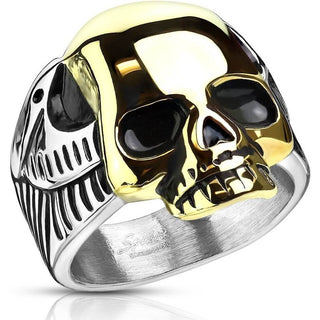 Calavera dorada con plata