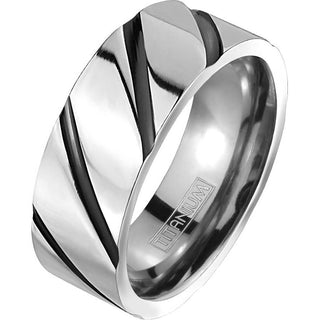 Titanio Remolino negro Plata