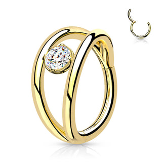 Anillo Bola Circonita Plata Clicker