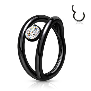 Anillo Bola Circonita Plata Clicker