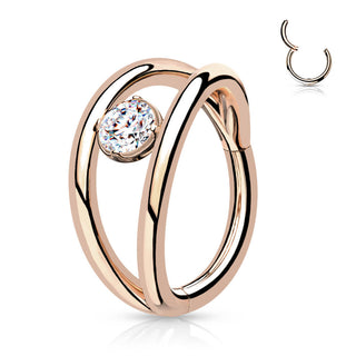 Anillo Bola Circonita Plata Clicker