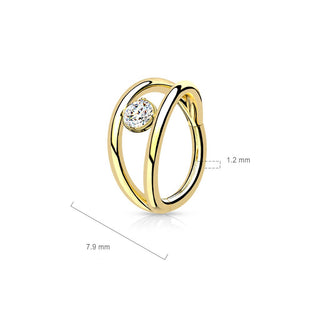 Anillo Bola Circonita Plata Clicker