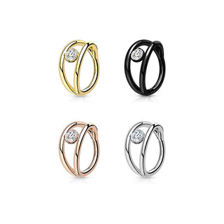 Anillo Bola Circonita Plata Clicker