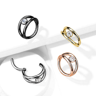 Anillo Bola Circonita Plata Clicker