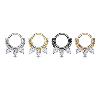 Anillo Circonita gota Clicker