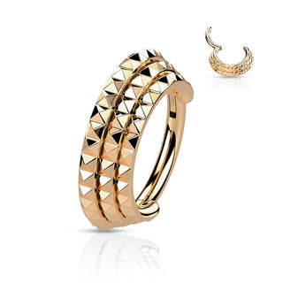 Anillo Triple fila pirámide Corte Clicker