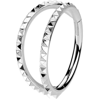 Anillo Doble línea de corte piramidal Clicker