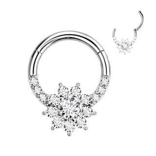 Anillo Circonita Flor Clicker