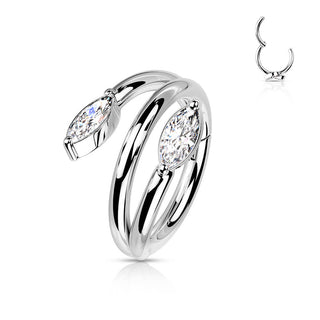 Anillo Circonita ovalada Clicker