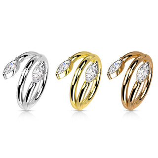 Anillo Circonita ovalada Clicker