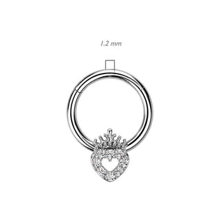 Anillo Corona corazón Circonita Clicker