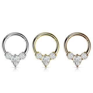 Anillo Circonita pera Clicker