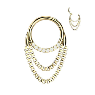Anillo Cadenas colgantes Circonita Clicker